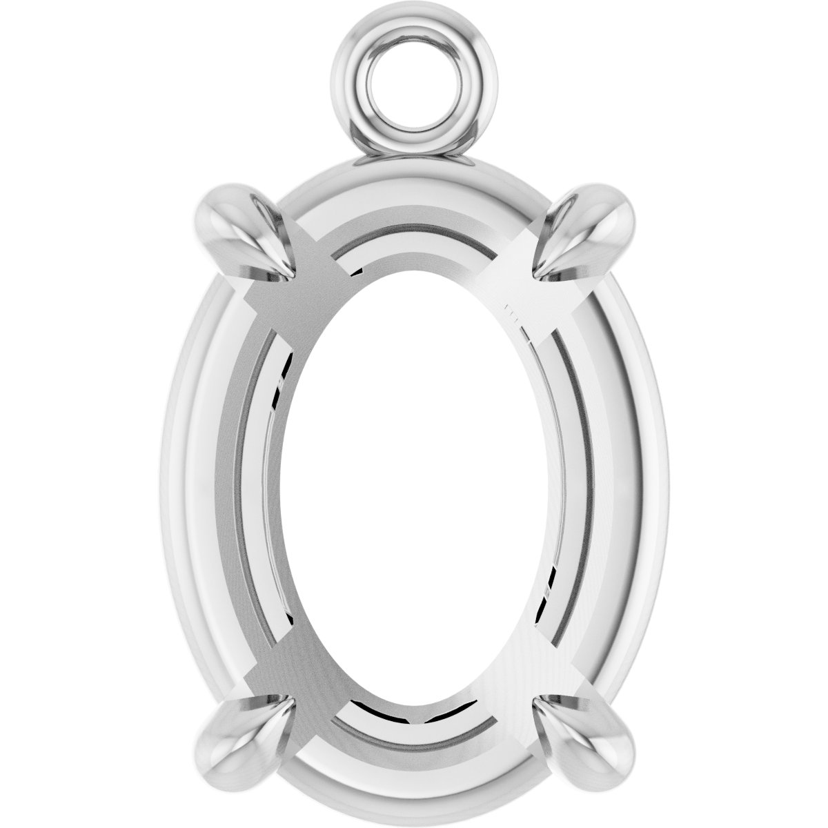 Oval 4-Prong Dangle