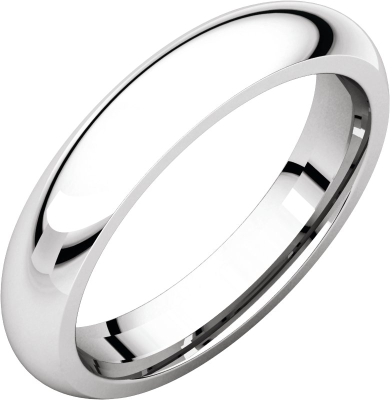 Platinum 3.5 mm Half Round Comfort Fit Band Size 10.5 Ref 9848067