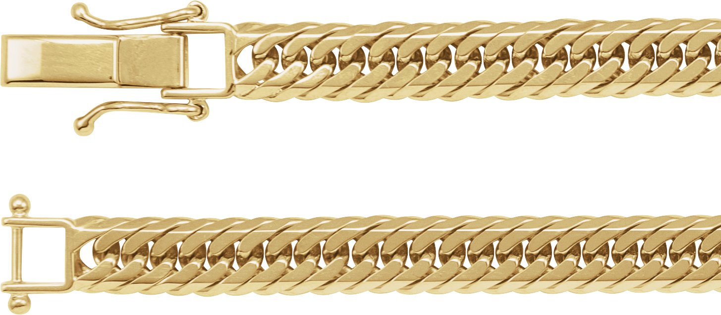 18K Yellow 6.2 mm Diamond-Cut Curb 20 Chain