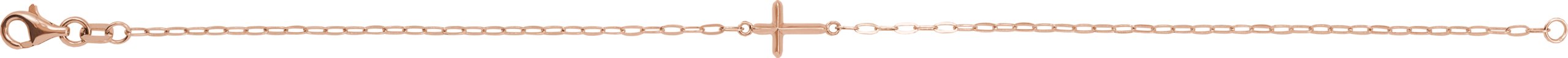 14K Rose Sideways Cross 7 Bracelet