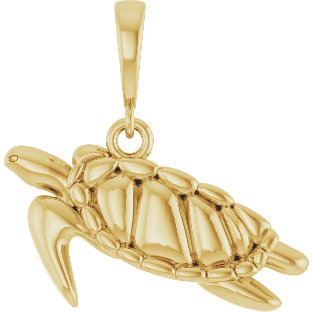 14K Yellow Sea Turtle Pendant