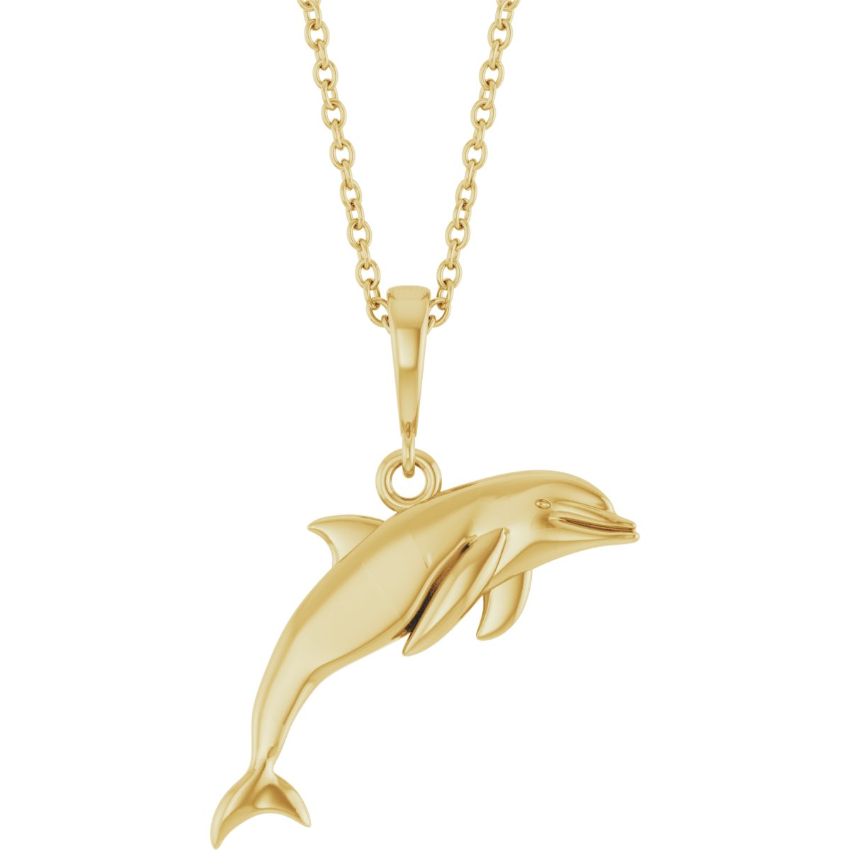 14K Yellow Dolphin 16-18" Necklace