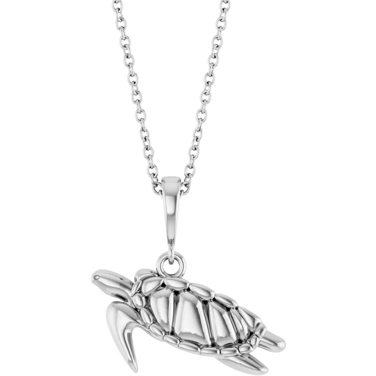 Sterling Silver Sea Turtle 16-18" Necklace