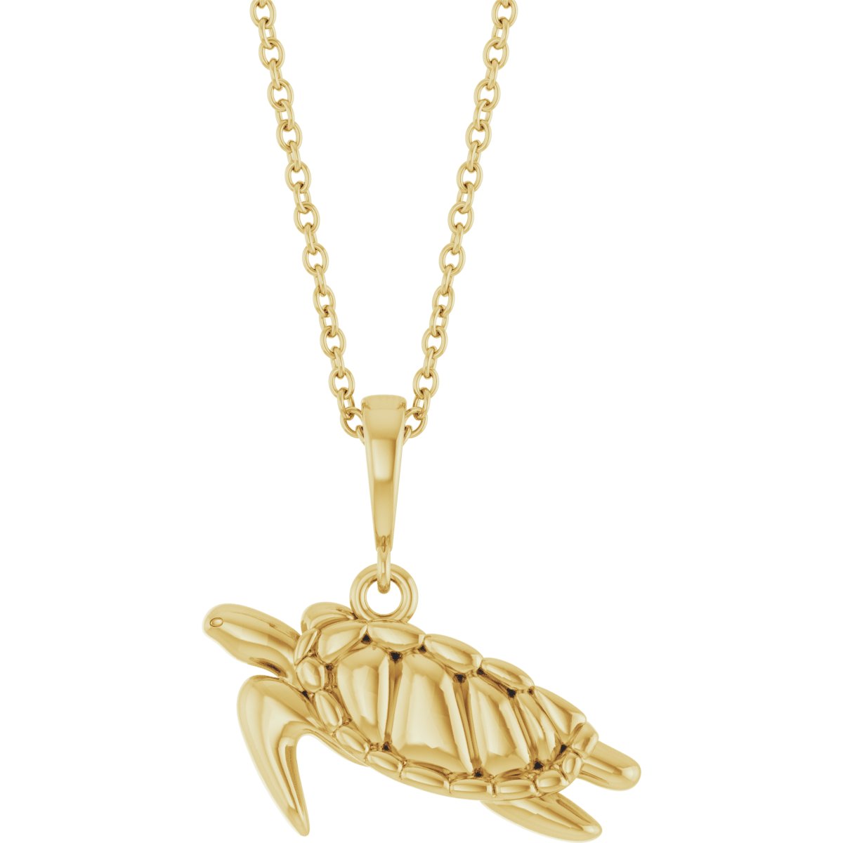 14K Yellow Sea Turtle 16-18" Necklace