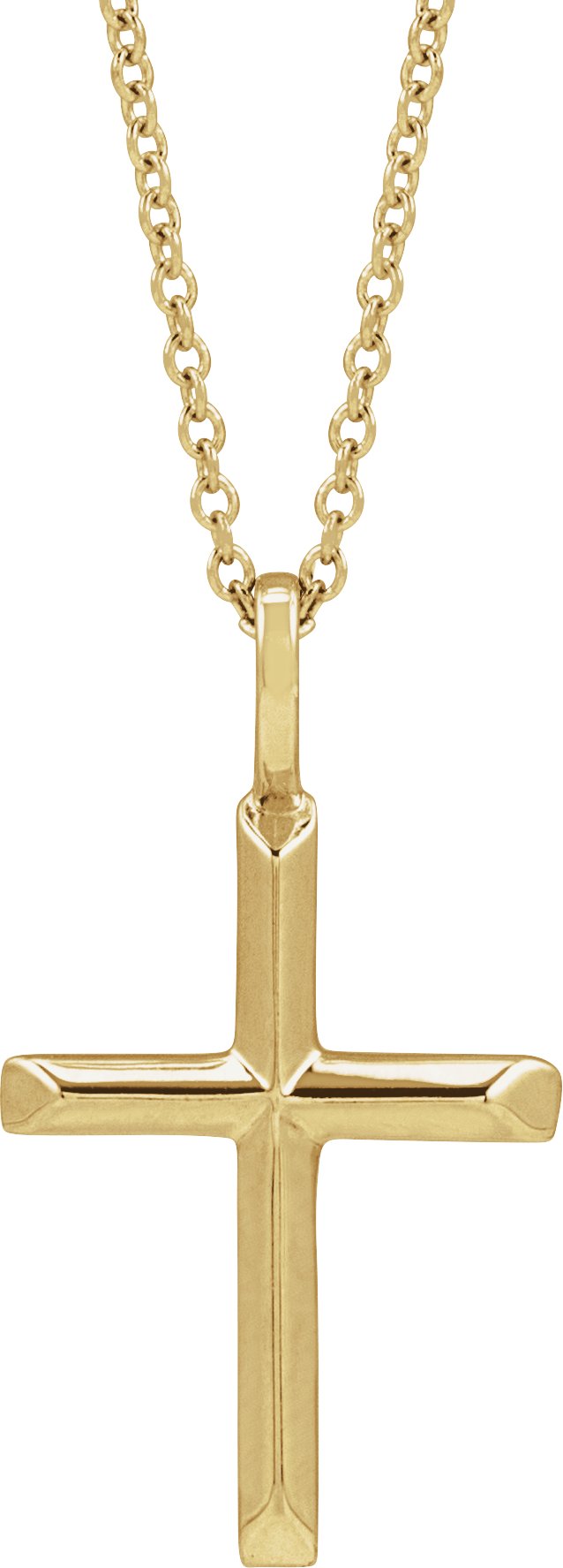 14K Yellow Knife Edge Cross 16 18 inch Necklace Ref 20356697