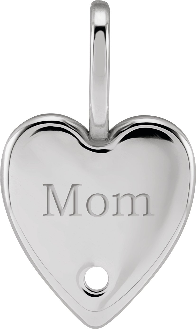 Engravable Accented Heart Charm/Pendant