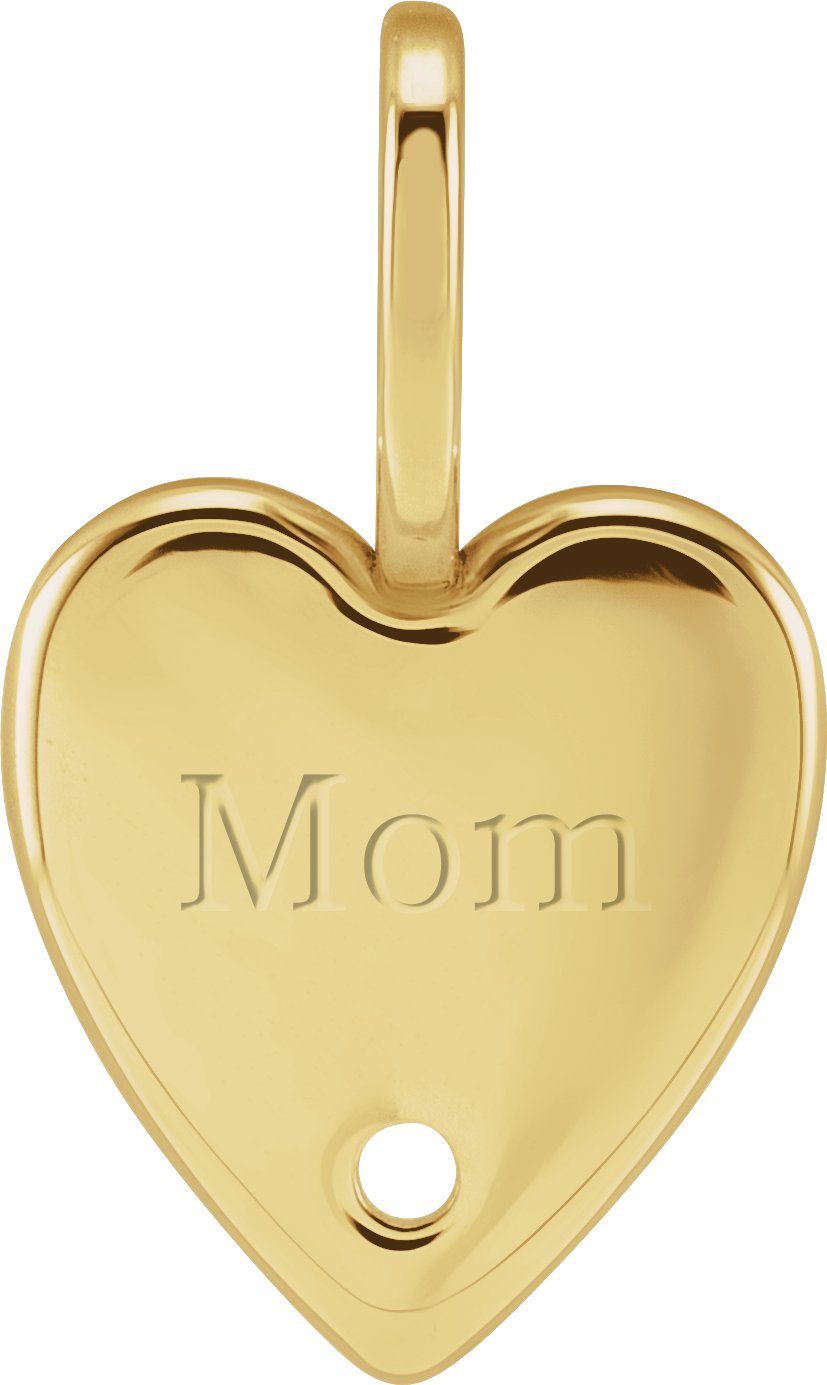 Engravable Accented Heart Charm/Pendant
