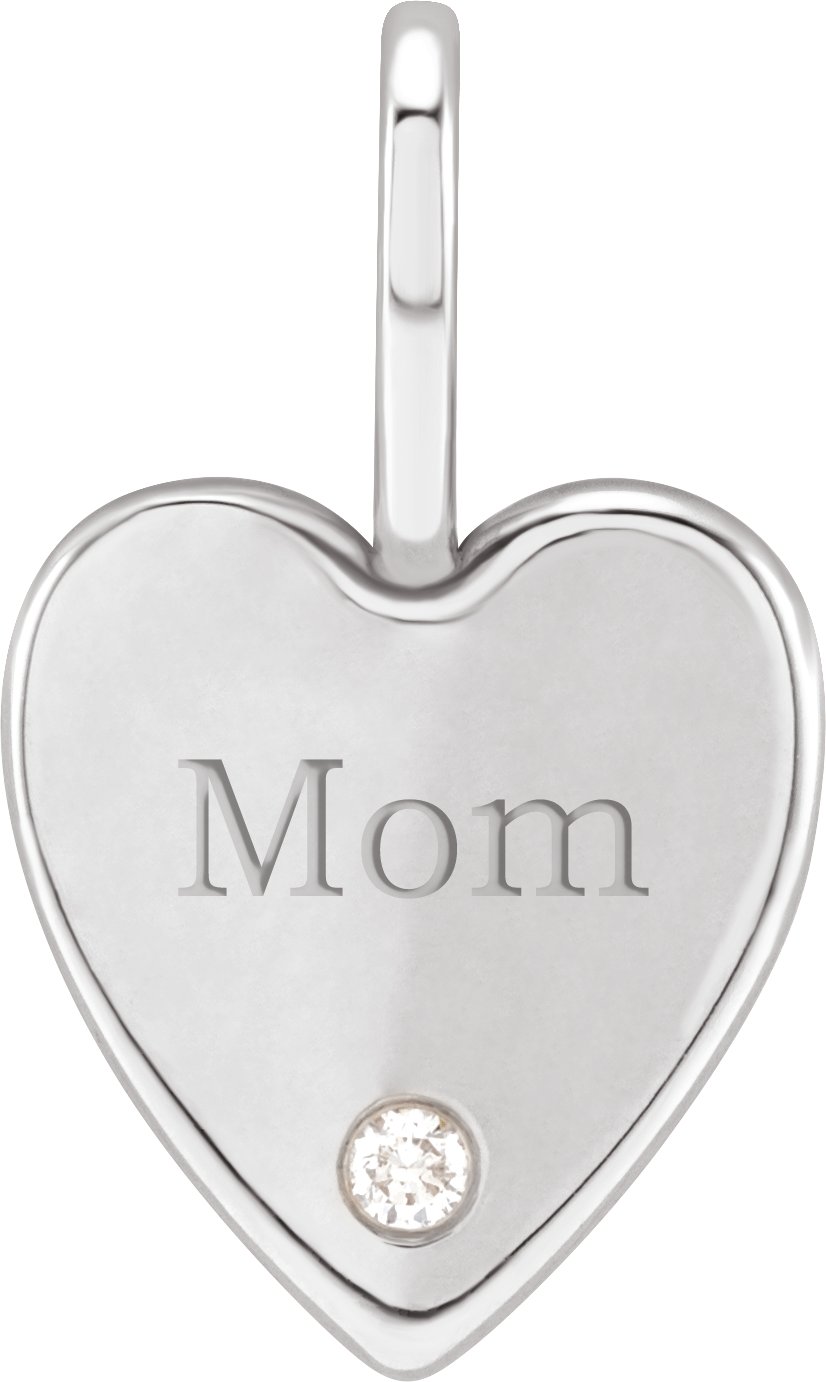Engravable Accented Heart Charm/Pendant