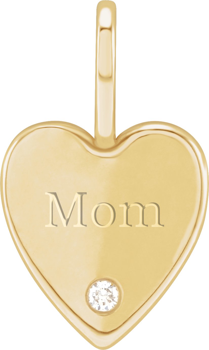 Engravable Mom Heart Charm/Pendant