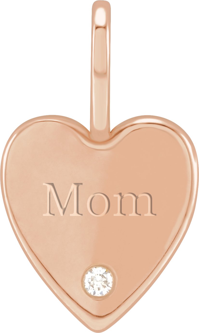 Engravable Accented Heart Charm/Pendant