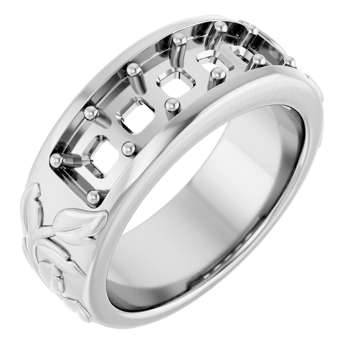 3.75 x 3.75 mm Square Band Mounting — Saleh Jewelers