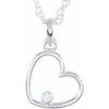 14K White .02 CTW Diamond Heart 18 inch Necklace Ref. 6902251