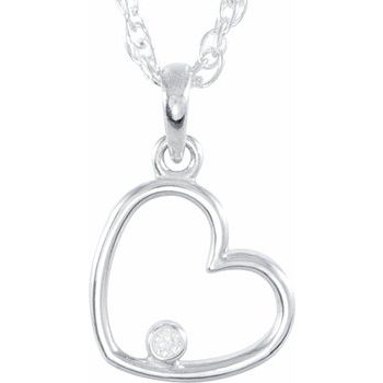 14K Rose .02 CTW Diamond Heart 18 inch Necklace Ref. 9869889