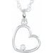 Sterling Silver .015 CT Natural Diamond Heart 18