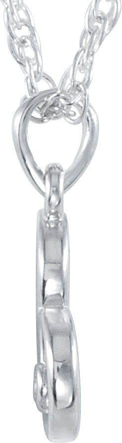 Sterling Silver .015 CT Natural Diamond Heart 18 Necklace