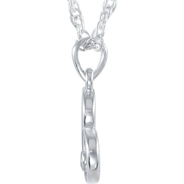 Sterling Silver .015 CT Natural Diamond Heart 18