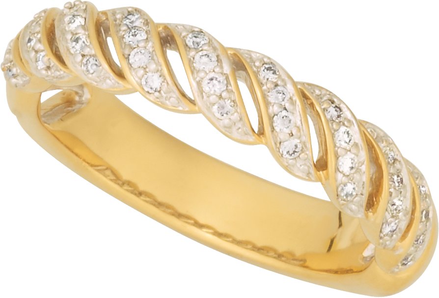 14K Yellow 1/5 CTW Diamond Anniversary Band