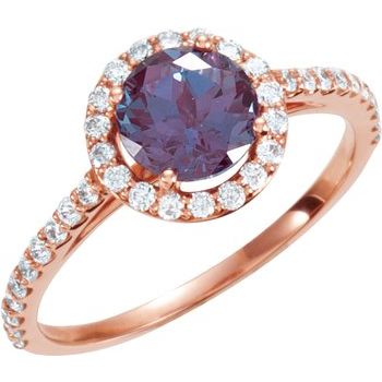 14K Rose Alexandrite and .375 CTW Diamond Ring Ref 3687759