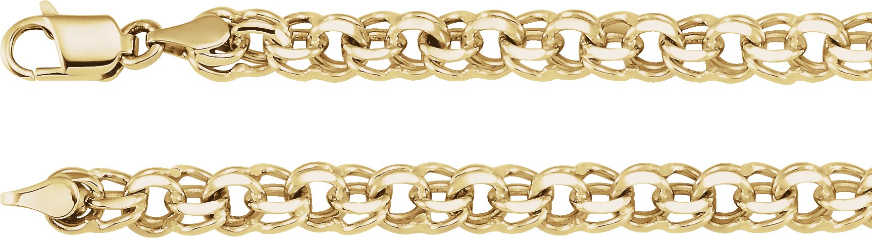 14K Yellow 7 mm Solid Double Link Charm 7