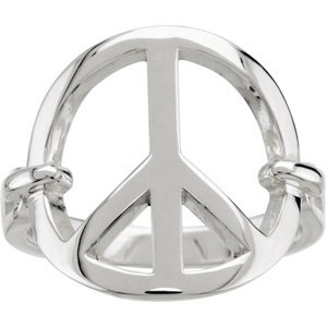 Sterling Silver Peace Sign Ring