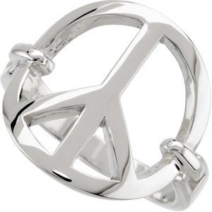 Sterling Silver Peace Sign Ring