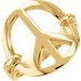 18K Rose Peace Sign Ring