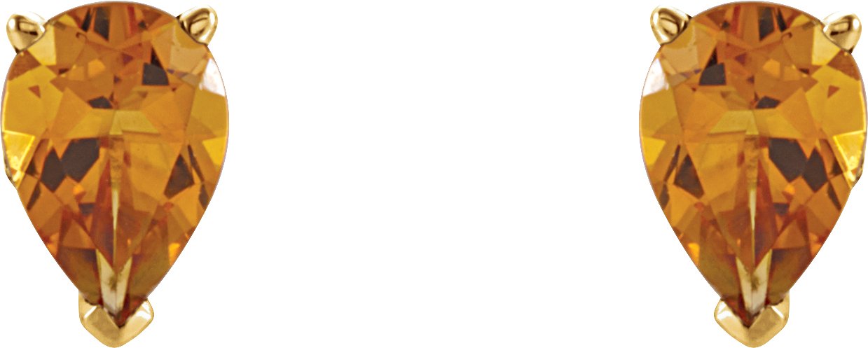 Alternative view of Natural Citrine Earrings – 14K Yellow Gold