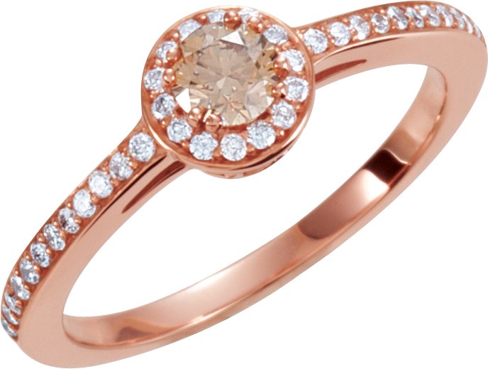 14K Rose .375 CTW Diamond Engagement Ring Ref 3687657