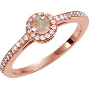 14K Rose 3/8 CTW Diamond Engagement Ring