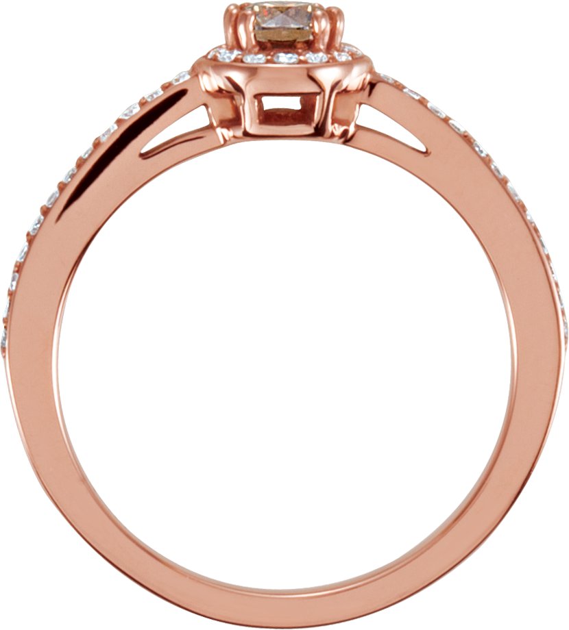 14K Rose 3/8 CTW Diamond Engagement Ring