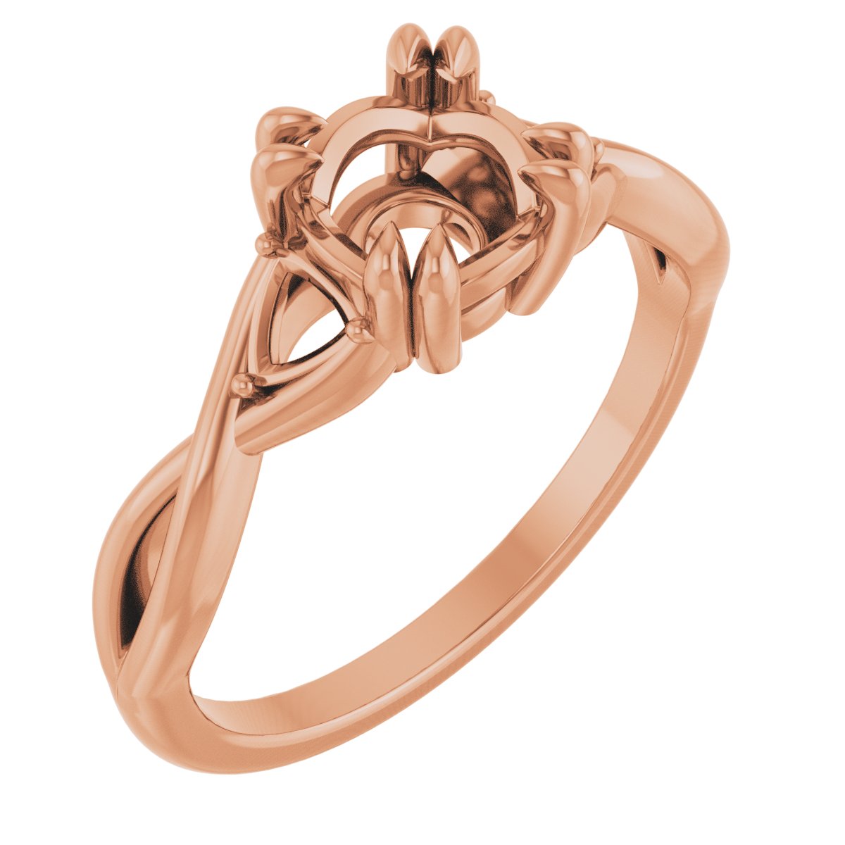 Double Claw-Prong Three-Stone Engagement Ring or Band