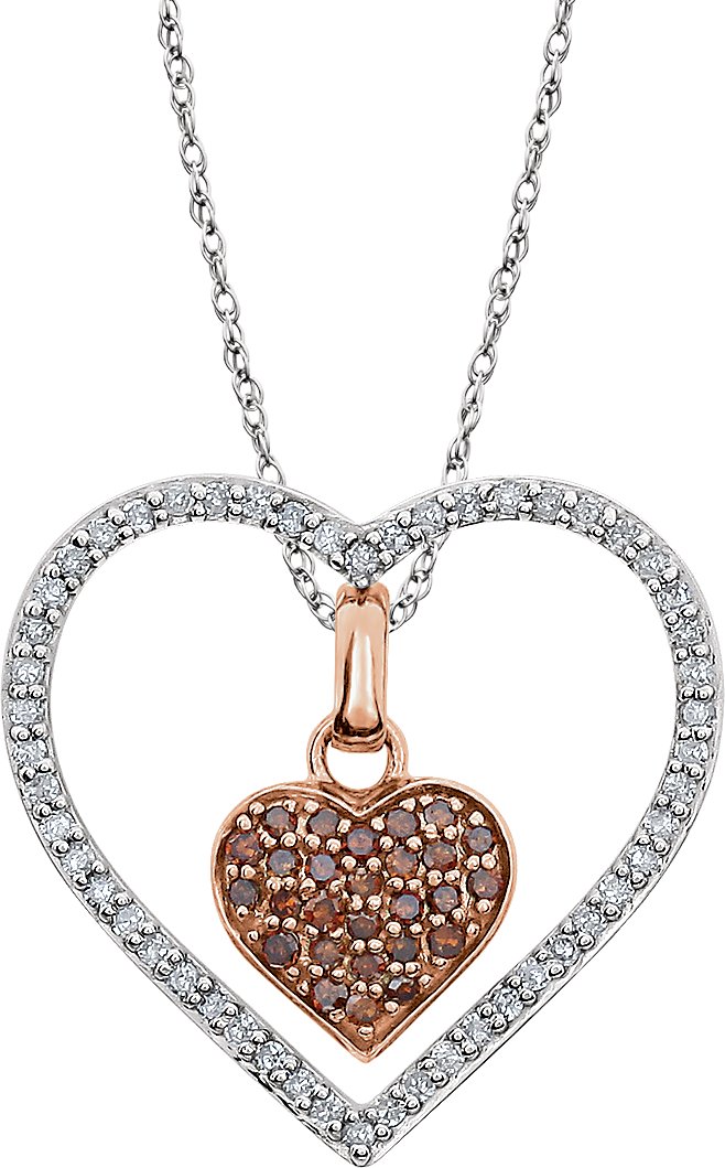 14K White 1/3 CTW Diamond Heart 18" Necklace