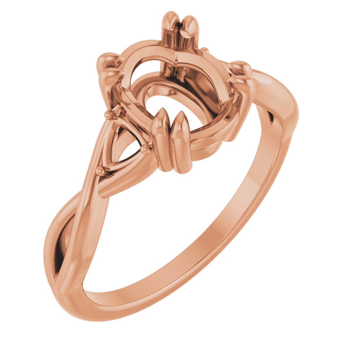 Double Claw-Prong Three-Stone Engagement Ring or Band