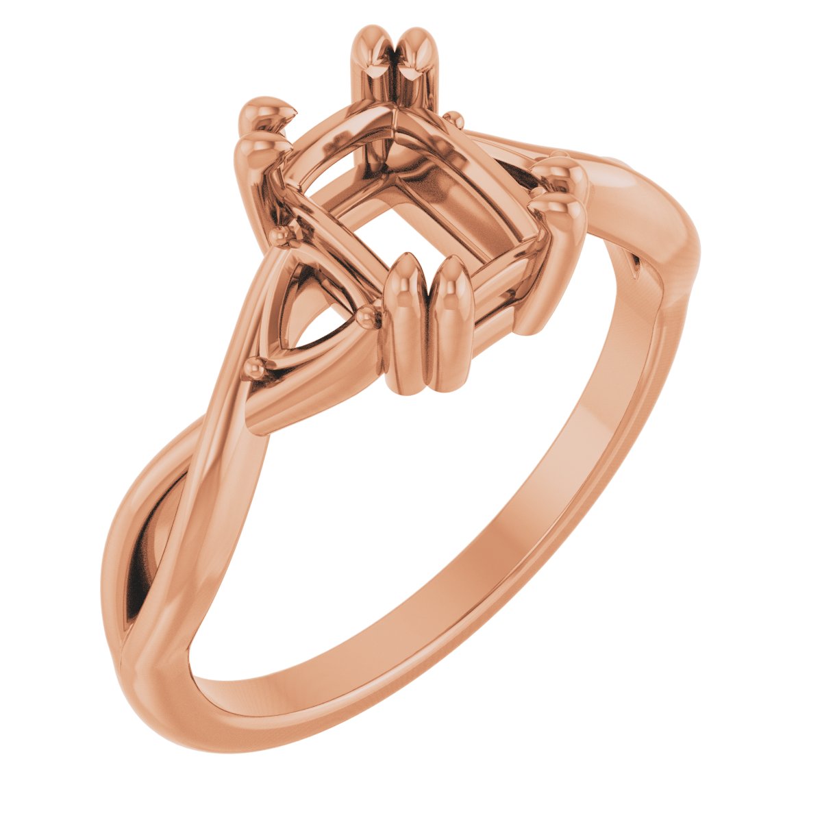 Double Claw-Prong Three-Stone Engagement Ring or Band