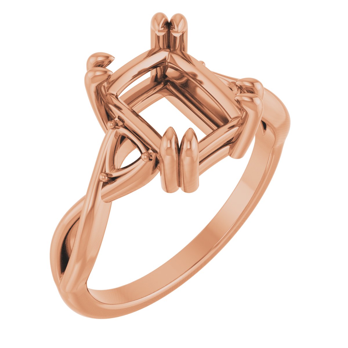 Double Claw-Prong Three-Stone Engagement Ring or Band
