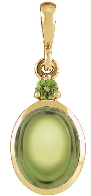 14K Yellow 6x4 mm Natural Peridot Pendant Ref 22462064