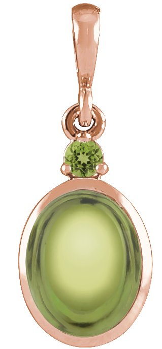 14K Rose 6x4 mm Natural Peridot Pendant Ref 22462062