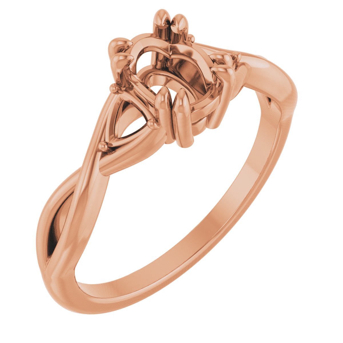 Double Claw-Prong Three-Stone Engagement Ring or Band