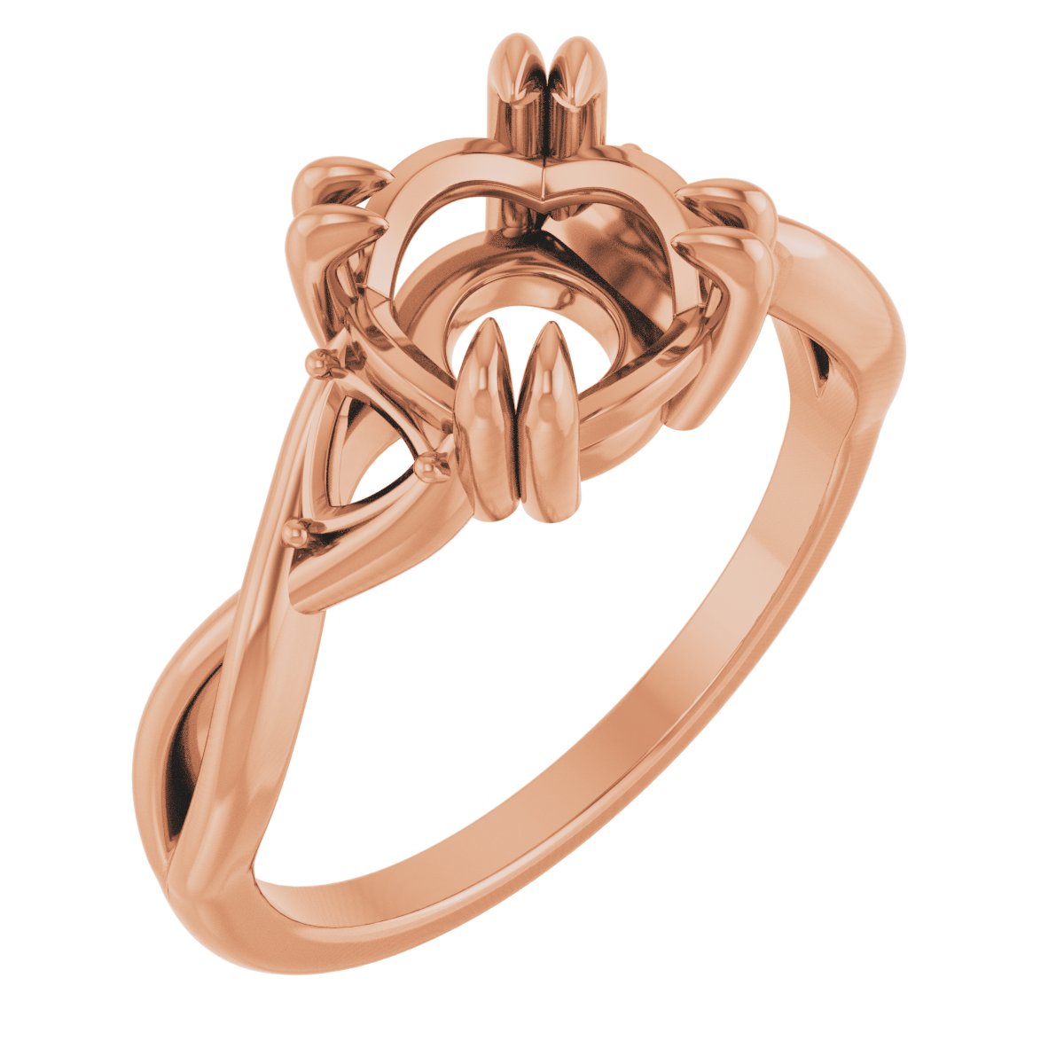 Double Claw-Prong Three-Stone Engagement Ring or Band