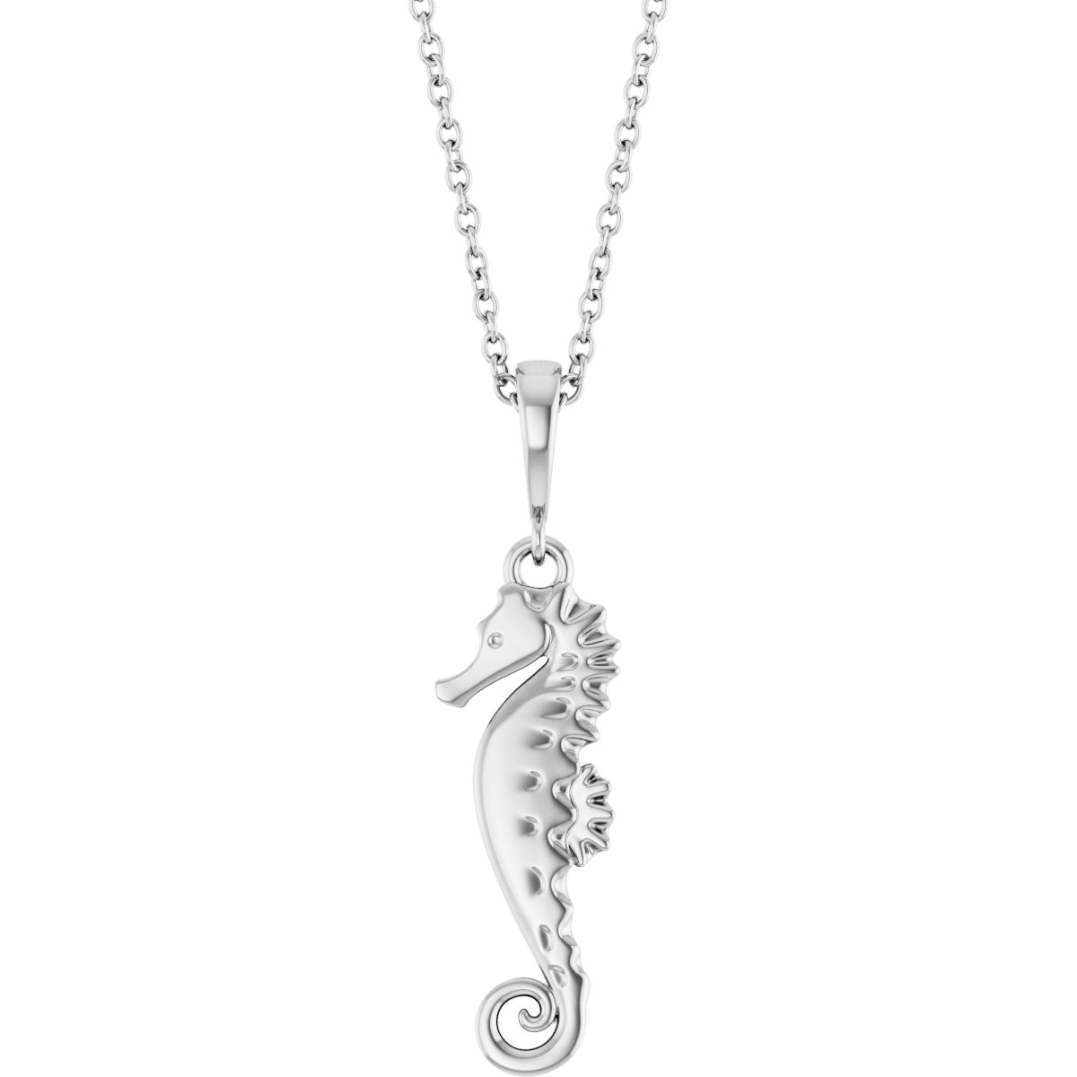 Sterling Silver Seahorse 16-18" Necklace