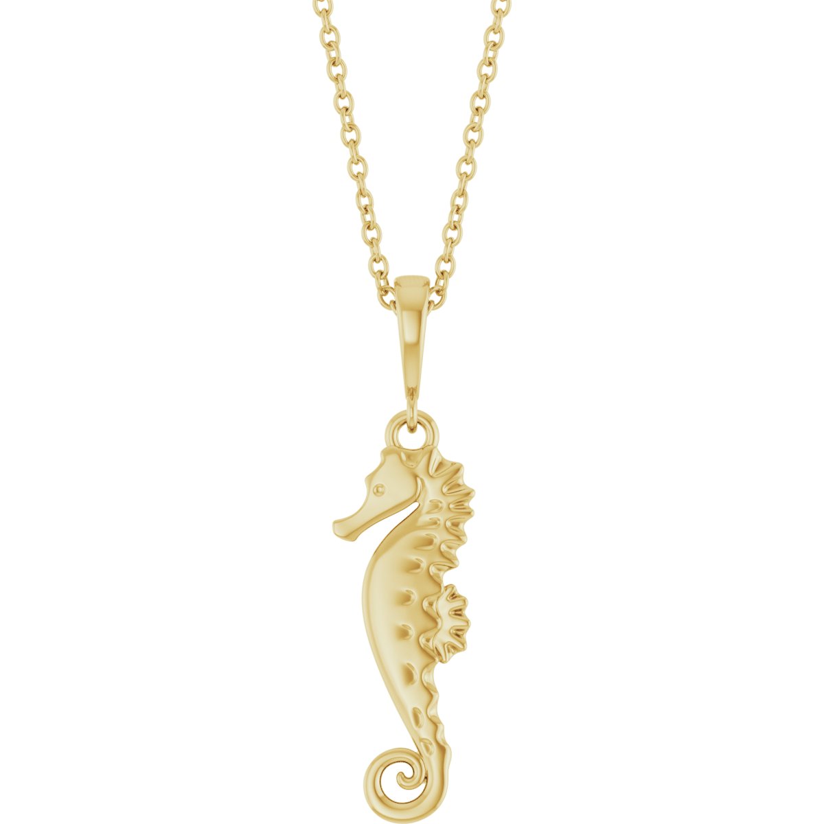 14K Yellow Seahorse 16-18" Necklace