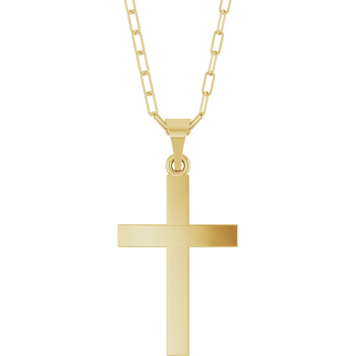 14K Yellow Cross and Paperclip Style Chain 18 inch Necklace Ref 22614633