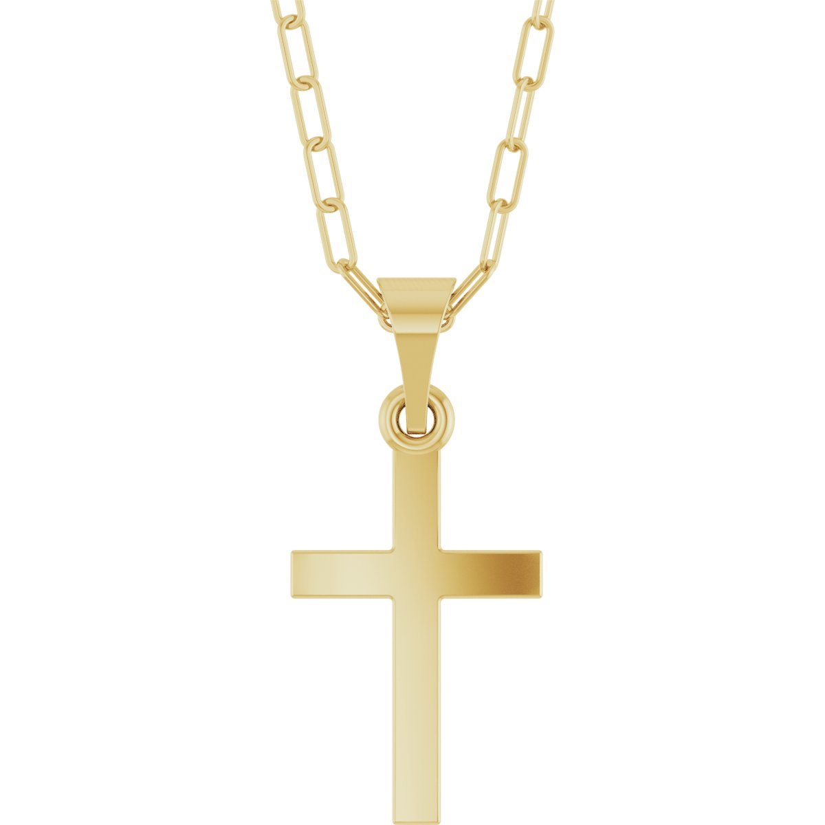 14K Yellow Cross and Paperclip Style Chain 18 inch Necklace Ref 22614627