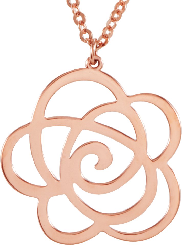 14K Rose Floral-Inspired 18" Necklace