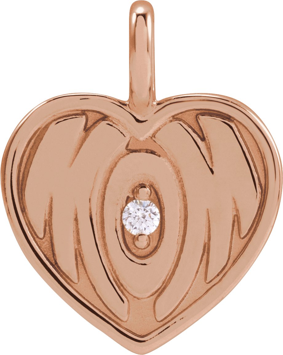 Engravable Accented Mom Pendant