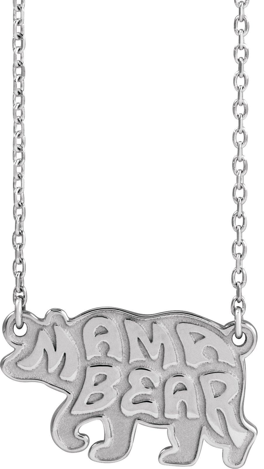 Sterling Silver Mama Bear 18" Necklace