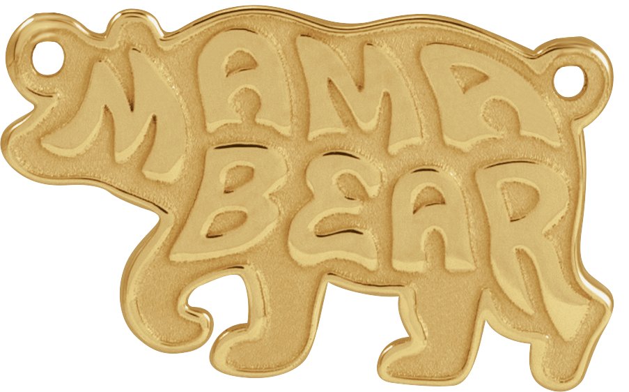 14K Yellow Mama Bear Necklace Center