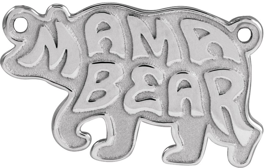 Sterling Silver Mama Bear Necklace Center