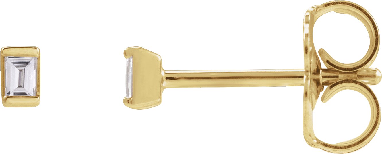 Straight Baguette Channel-Set Stud Earrings