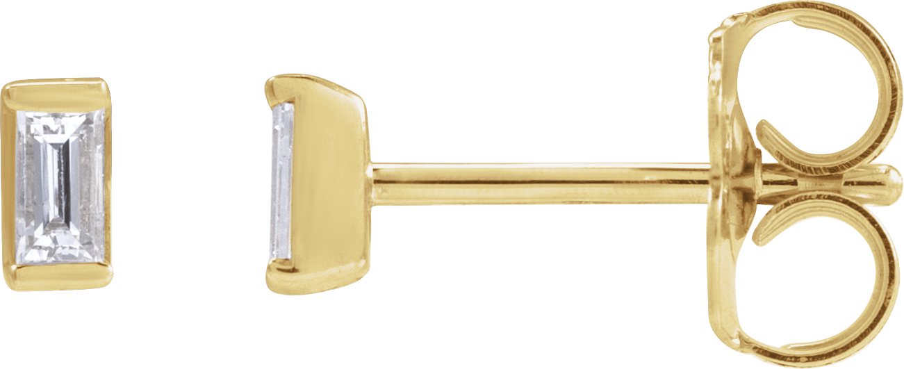 Straight Baguette Channel-Set Stud Earrings